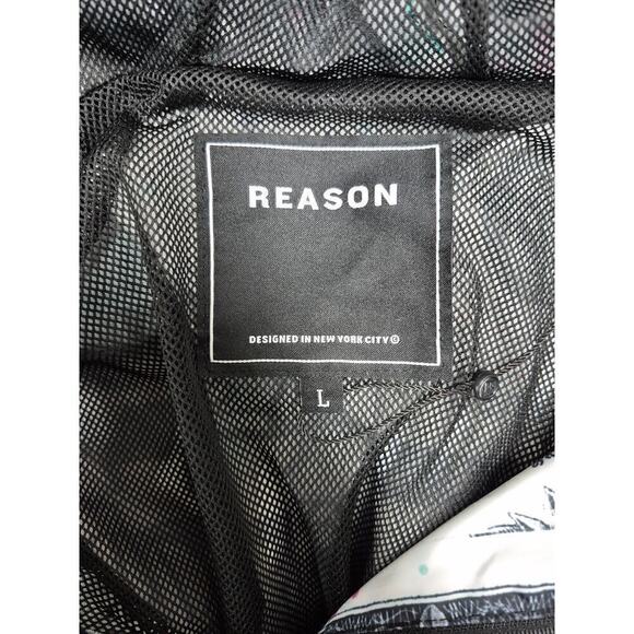 Reason Brand  hoodie windbreaker full print money/bills Sz L - Picture 6 of 6